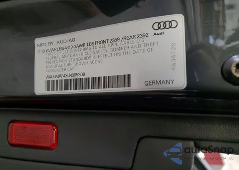 2020 Audi A4 Premium из США, поврежденный, VIN WAUGMAF4XLN005309